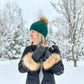 Ensemble Mitaines et Tuque avec pompon
