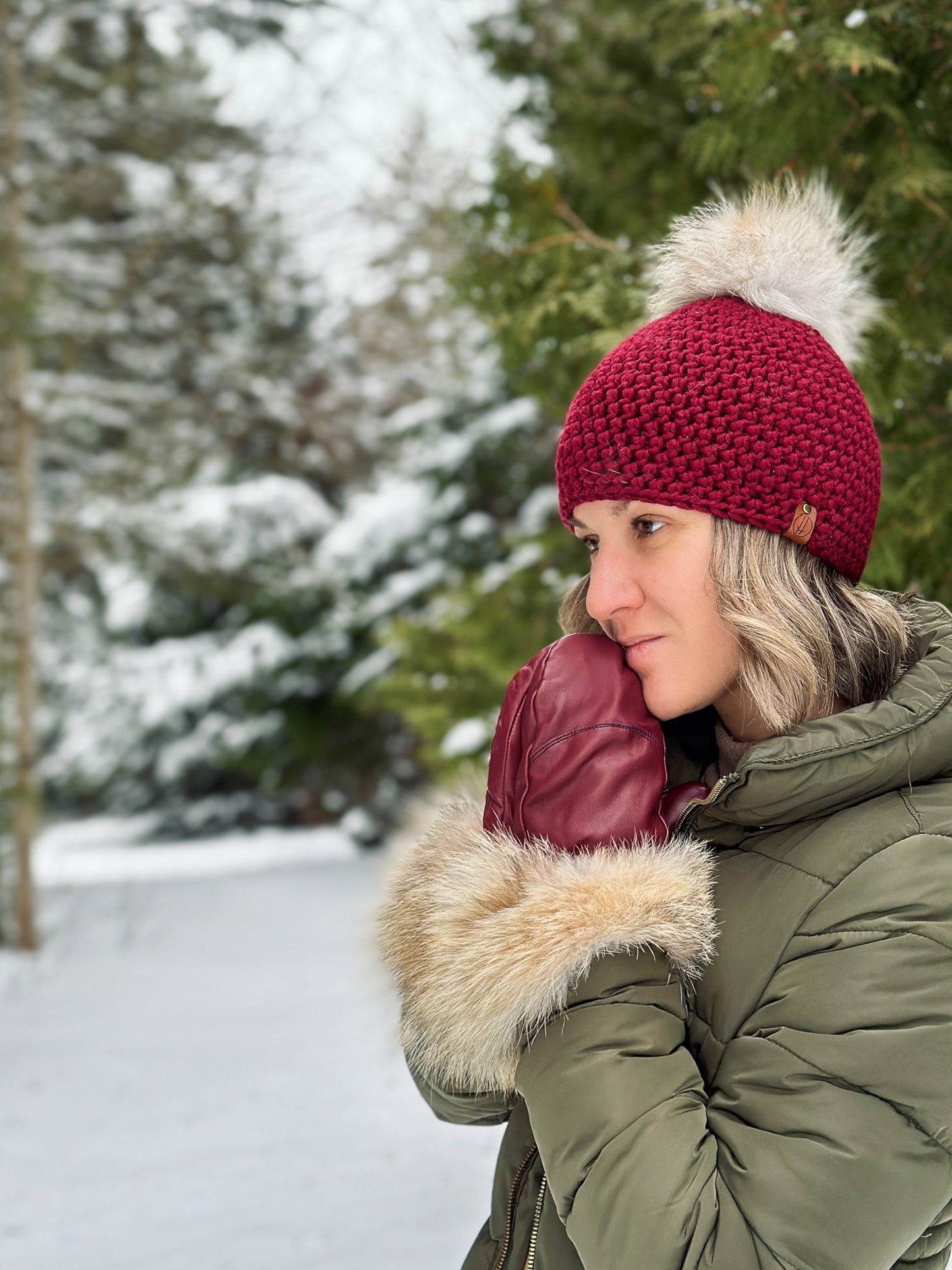 Ensemble Mitaines et Tuque avec pompon