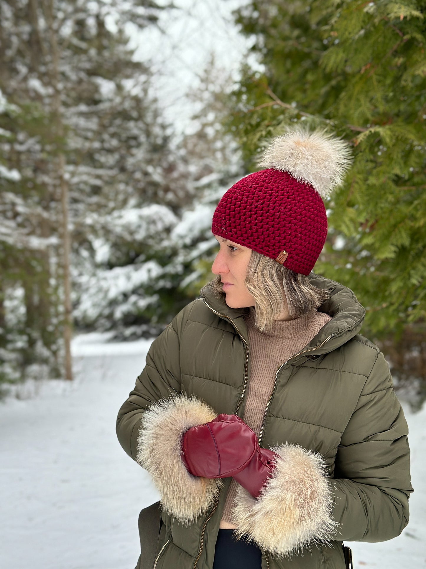 Ensemble Mitaines et Tuque avec pompon