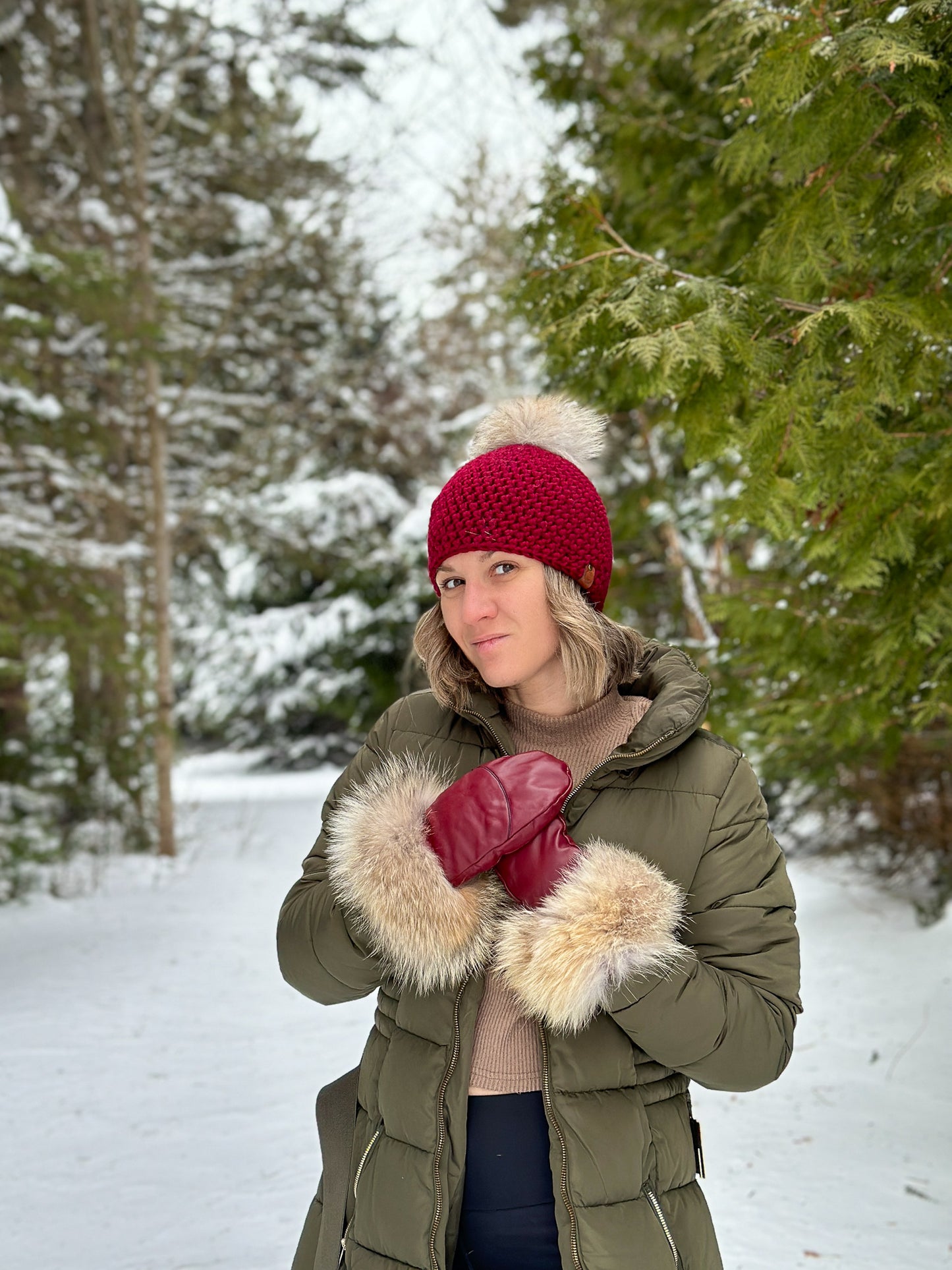 Ensemble Mitaines et Tuque avec pompon