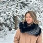 Scarf with recycled fur