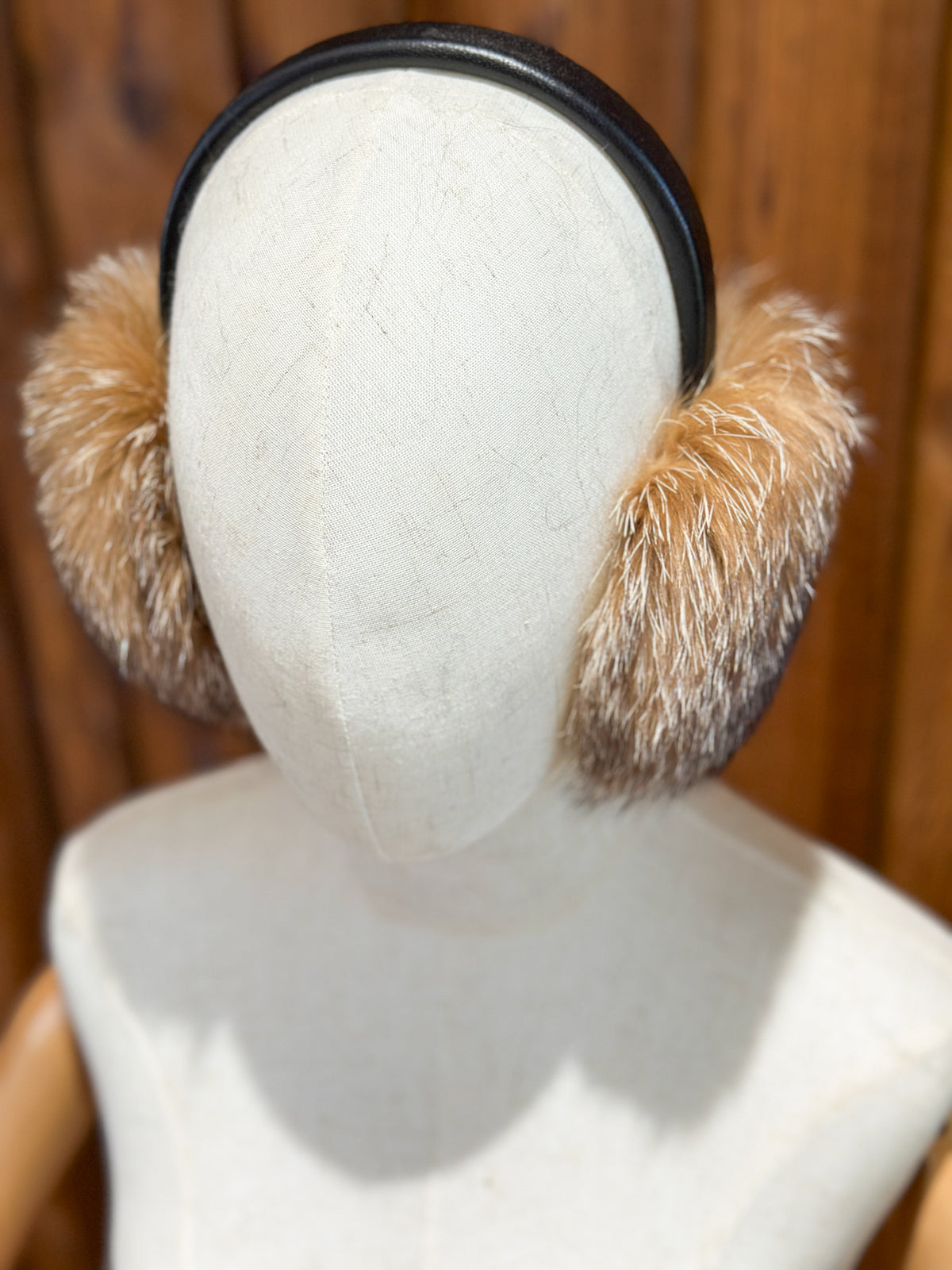 Cache-oreilles en fourrure recyclée, Renard