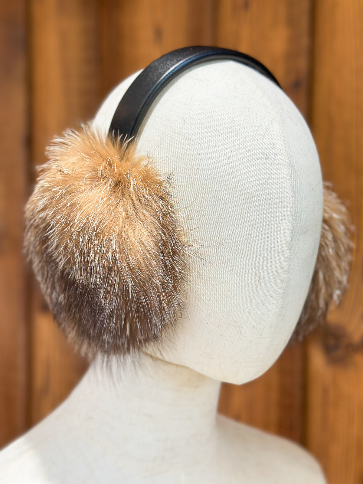 Cache-oreilles en fourrure recyclée, Renard