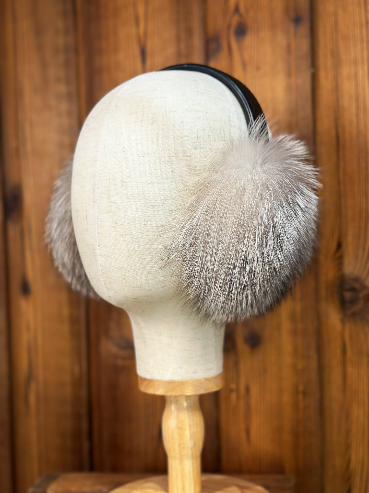 Cache-oreilles en fourrure recyclée, Renard