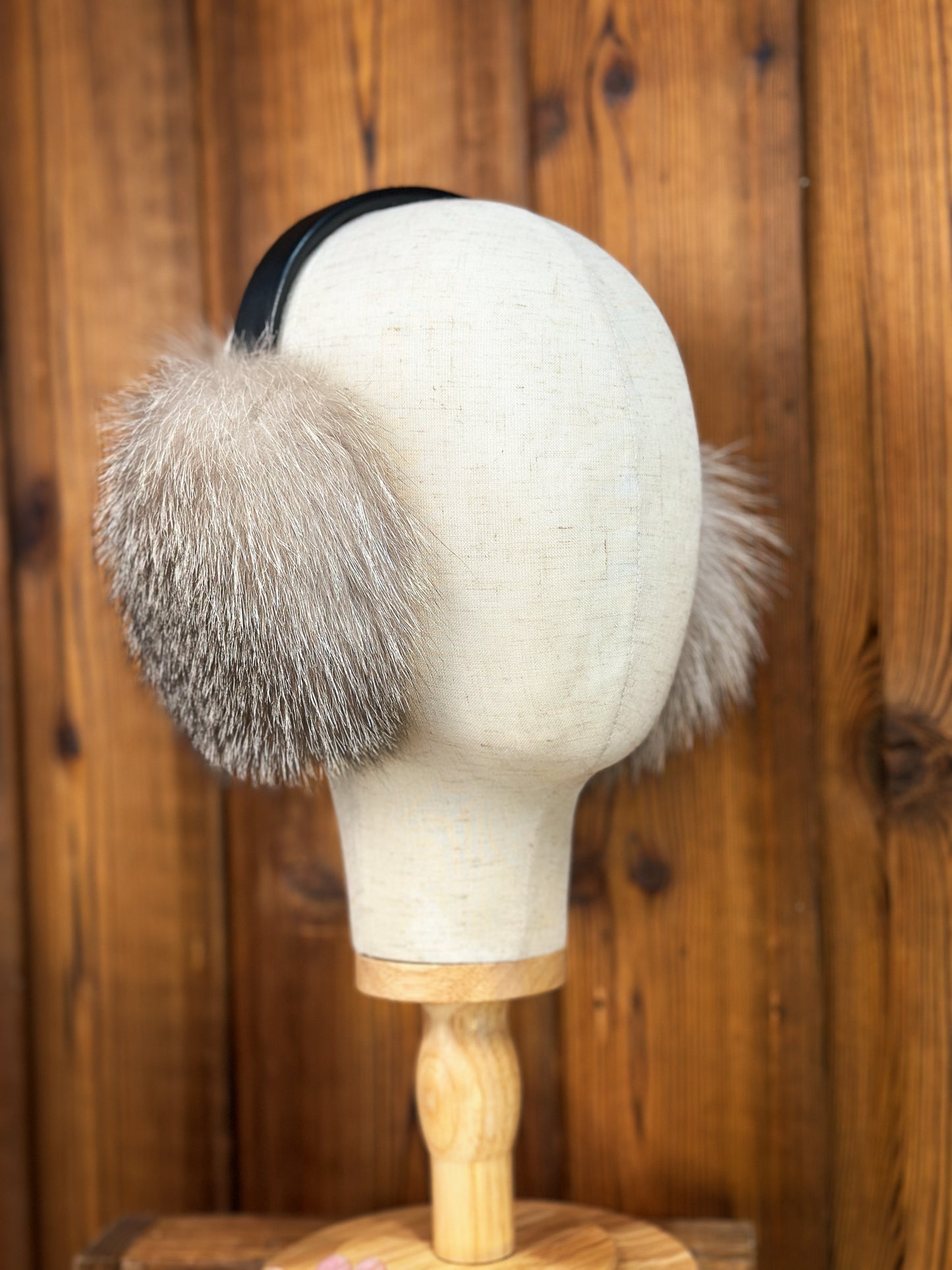 Cache-oreilles en fourrure recyclée, Renard