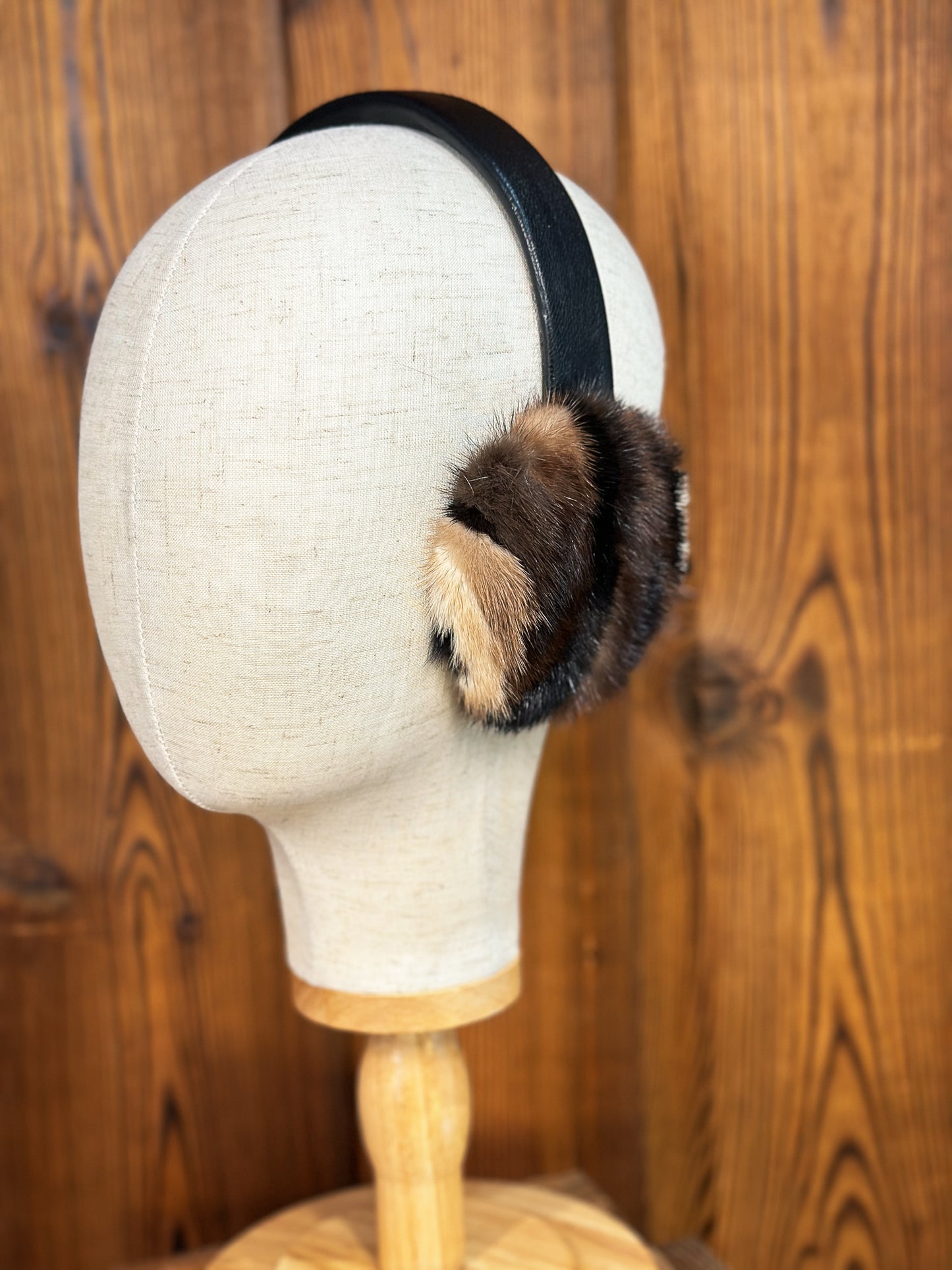 Cache-oreilles en fourrure recyclée, vison multi