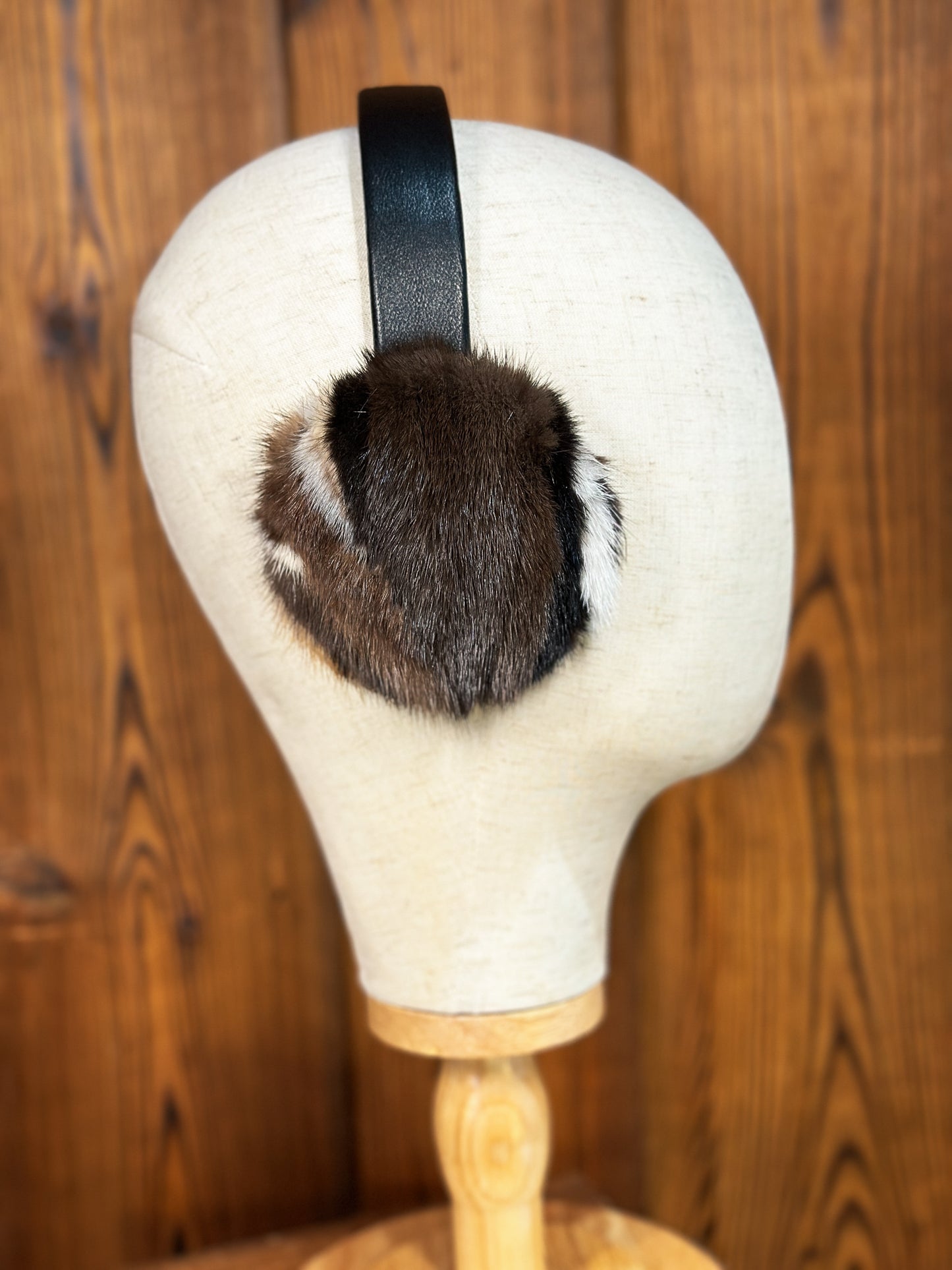 Cache-oreilles en fourrure recyclée, vison multi