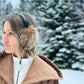 Recycled Fur Earmuffs, Brown Wild Cat