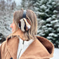 Cache-oreilles en fourrure recyclée, vison multi