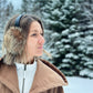 Recycled Fur Earmuffs, Brown Wild Cat