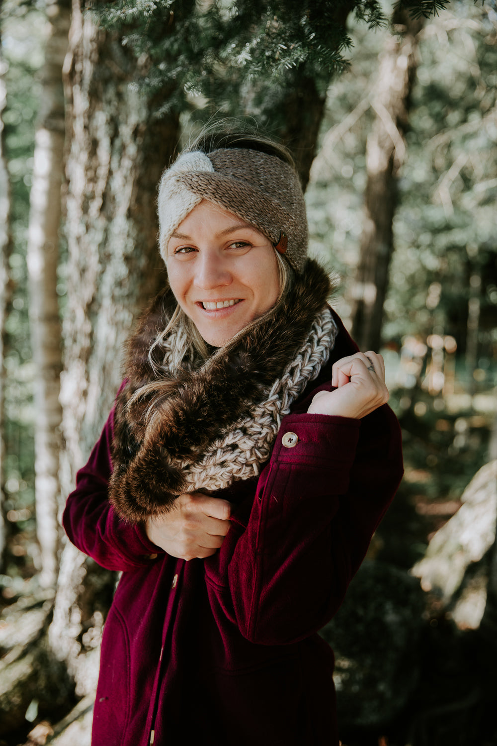 Scarf with recycled fur