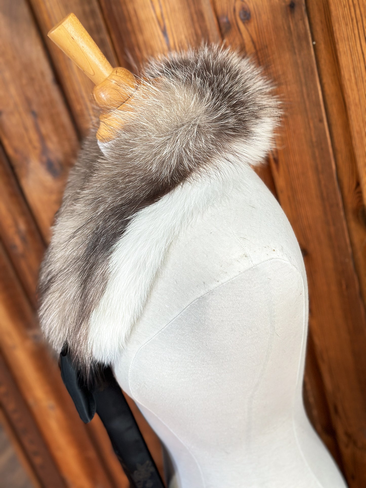 Foulard tout en fourrure 2 couleurs avec boucle