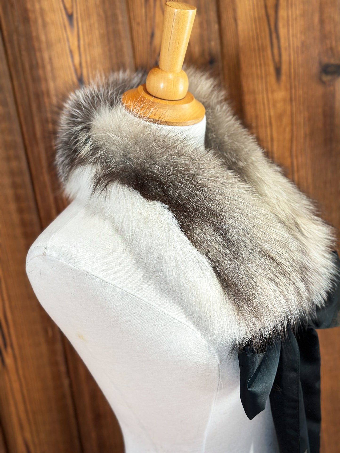 Foulard tout en fourrure 2 couleurs avec boucle