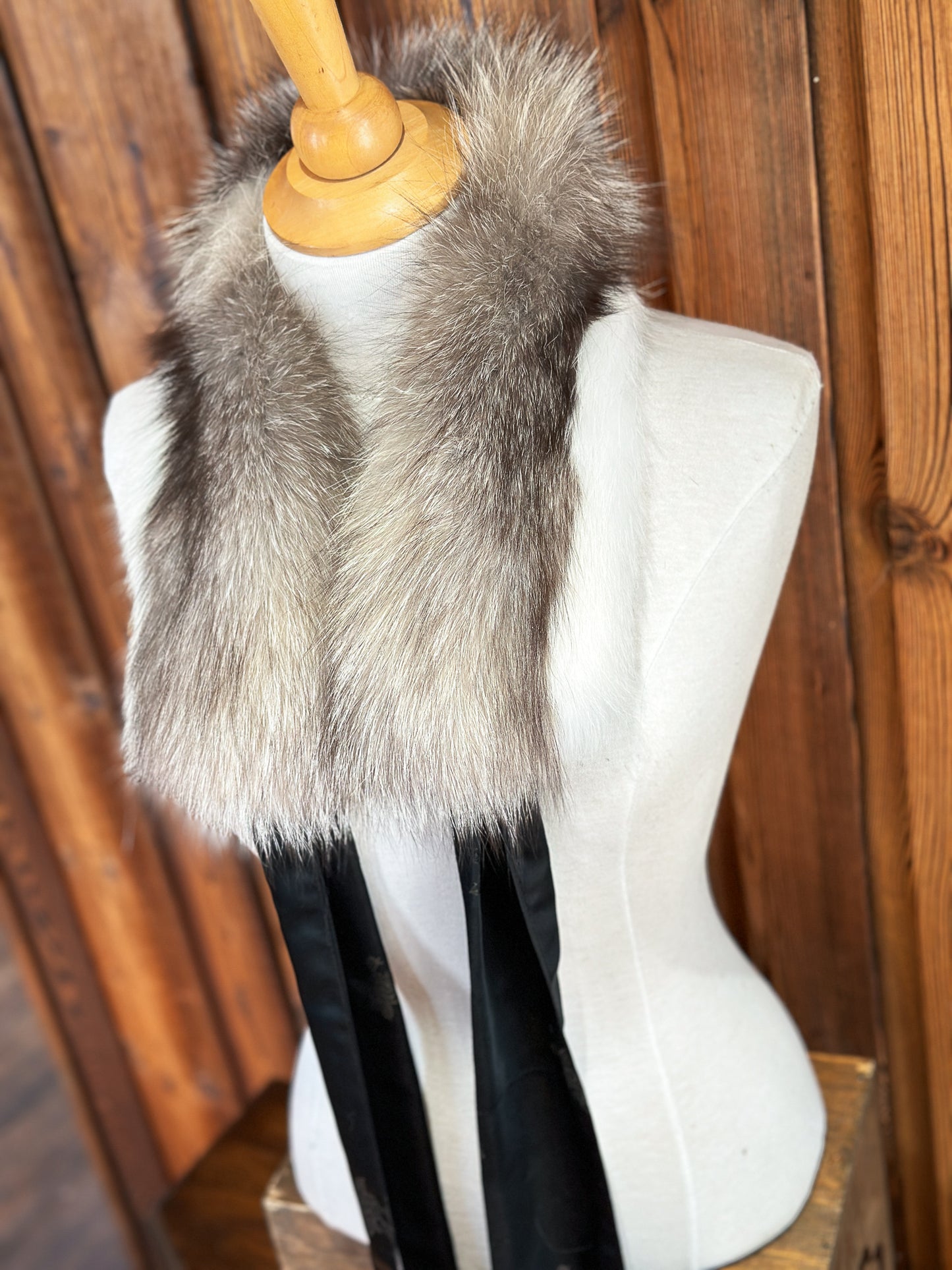 Foulard tout en fourrure 2 couleurs avec boucle