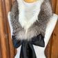 Foulard tout en fourrure 2 couleurs avec boucle