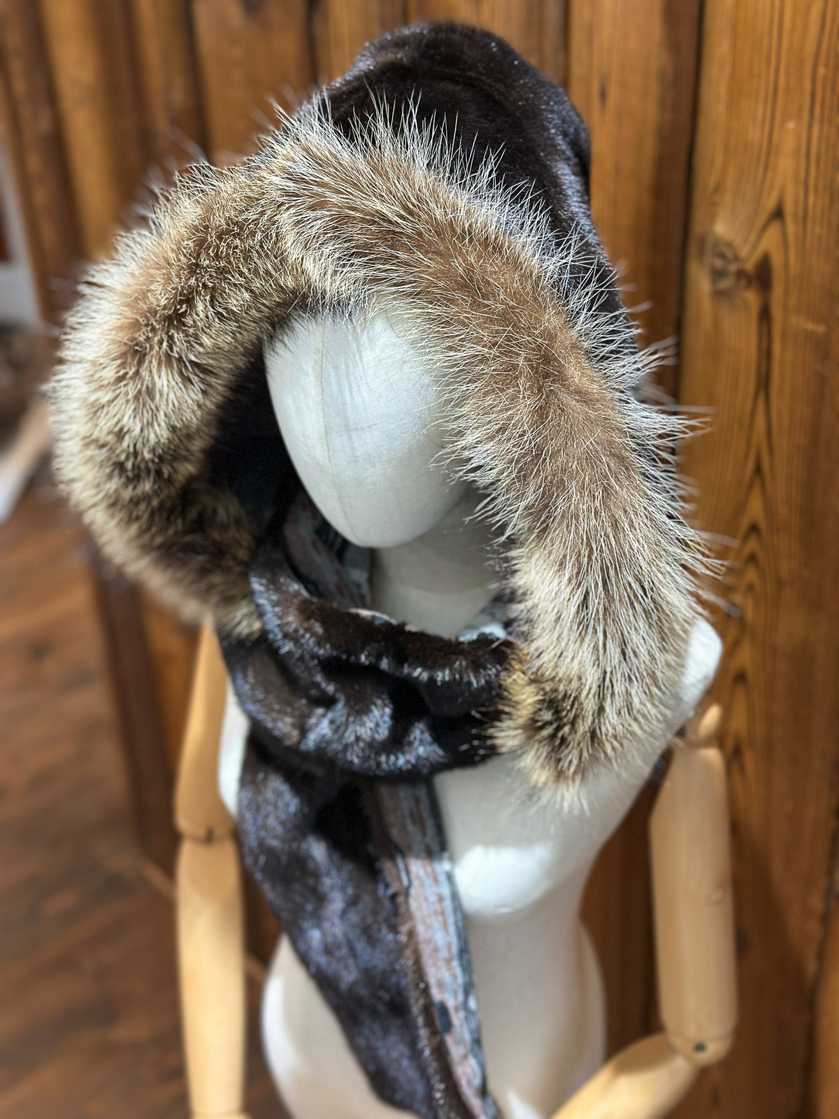 Foulard à capuchon amovible et réversible Gris et noir
