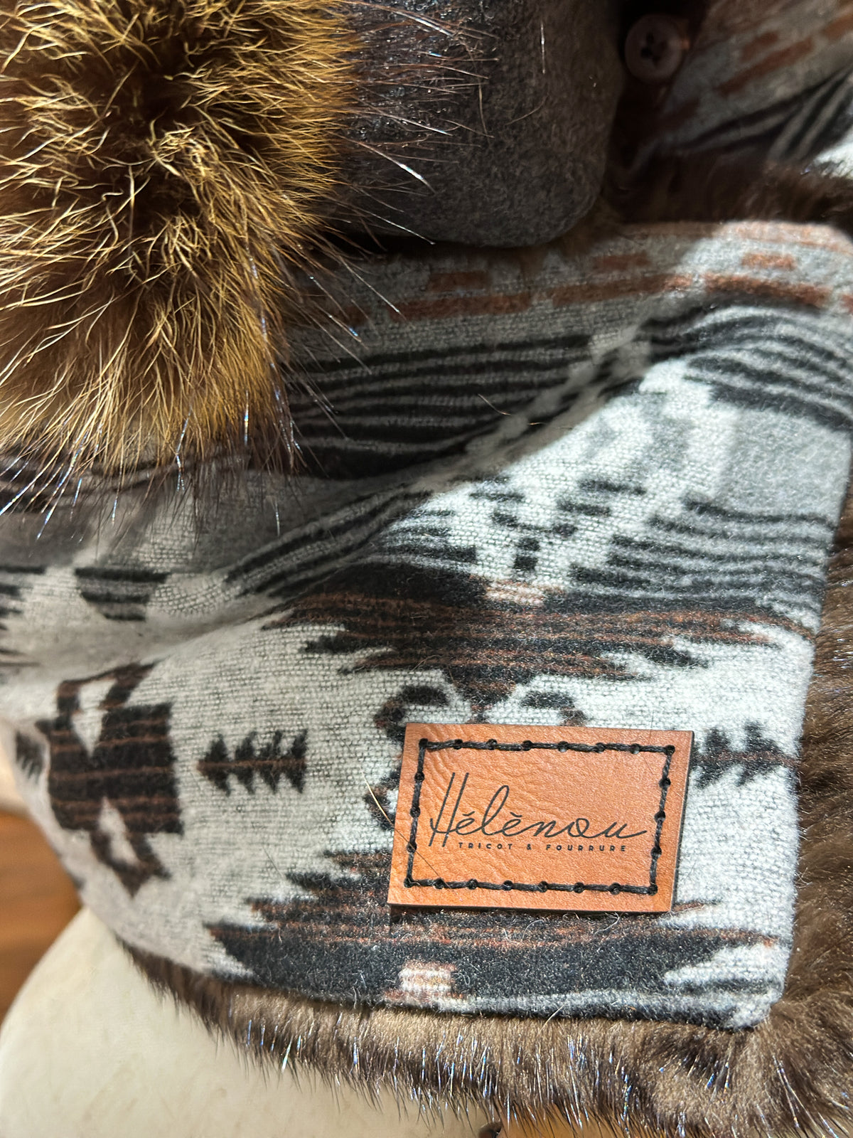 Foulard à capuchon amovible et réversible Gris et noir