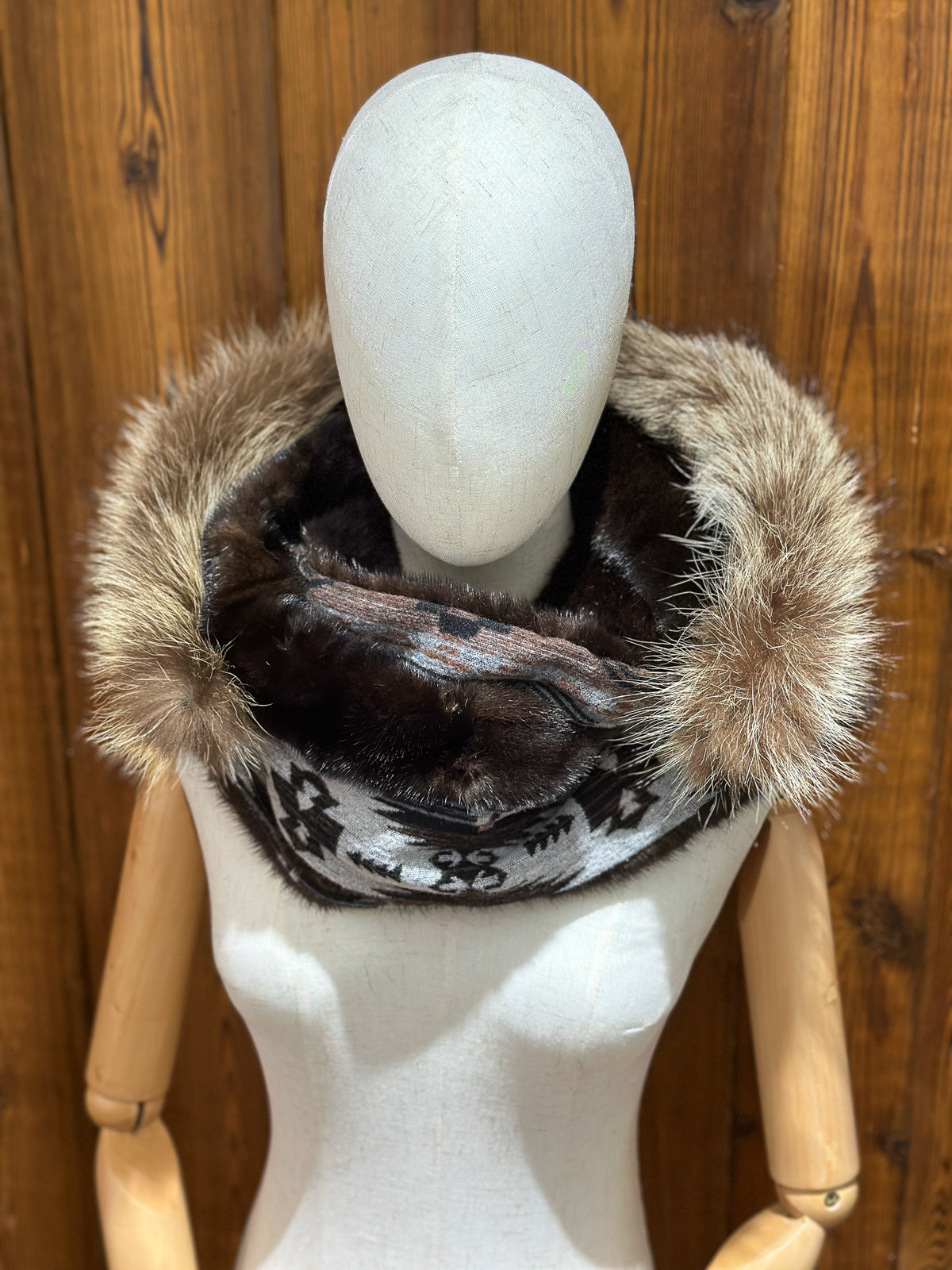 Foulard à capuchon amovible et réversible Gris et noir