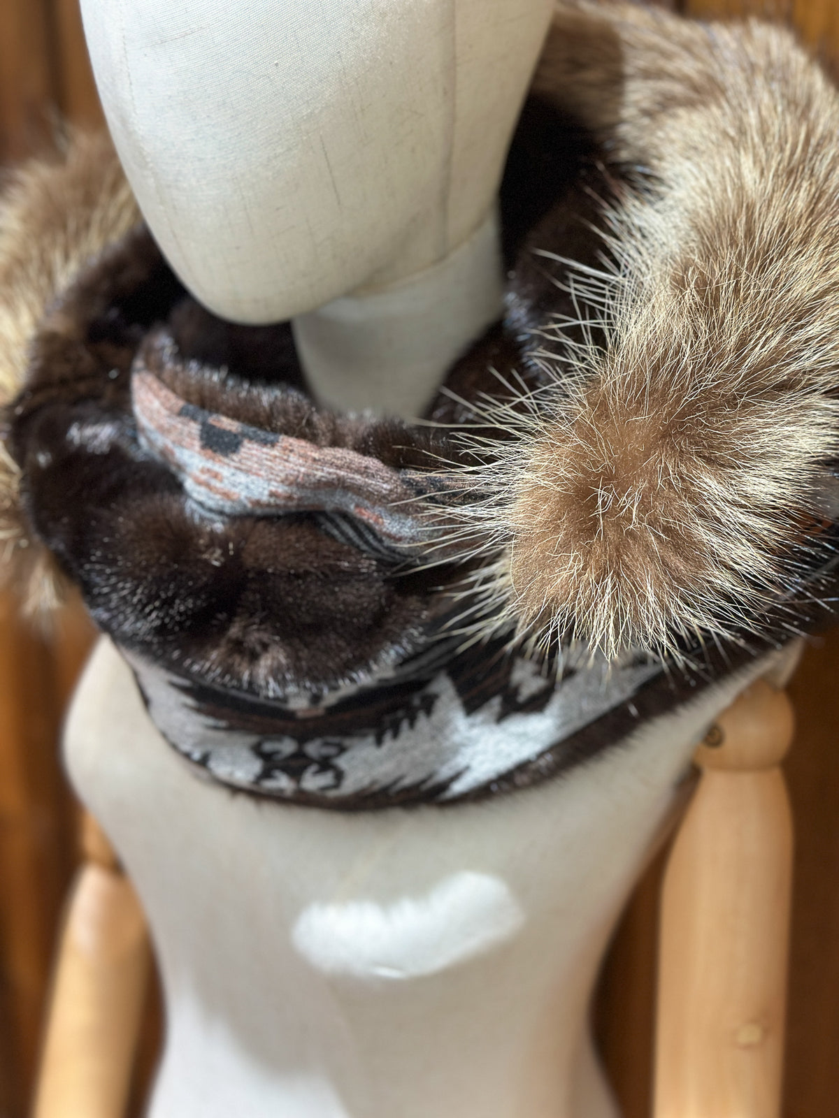 Foulard à capuchon amovible et réversible Gris et noir