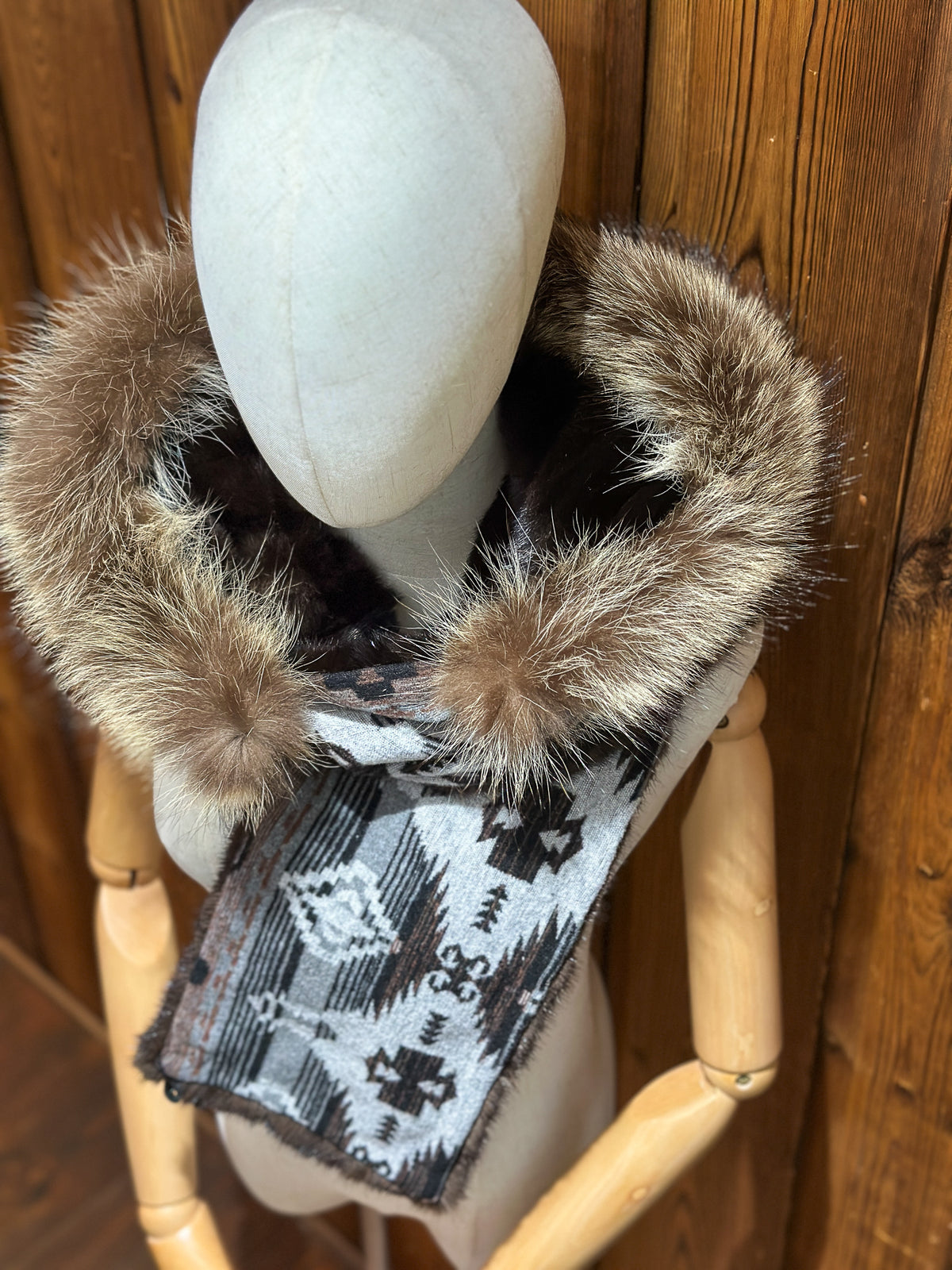 Foulard à capuchon amovible et réversible Gris et noir