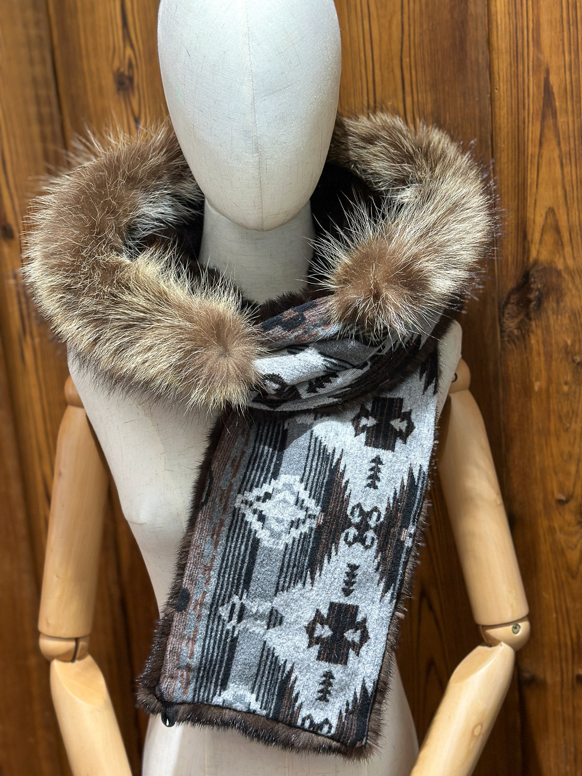 Foulard à capuchon amovible et réversible Gris et noir