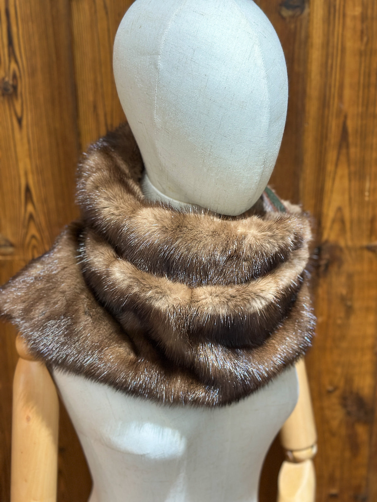 Foulard à capuchon amovible et réversible Vert et beige