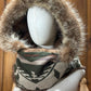 Foulard à capuchon amovible et réversible Vert et beige