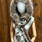 Foulard à capuchon amovible et réversible Vert et beige