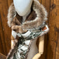 Foulard à capuchon amovible et réversible Vert et beige