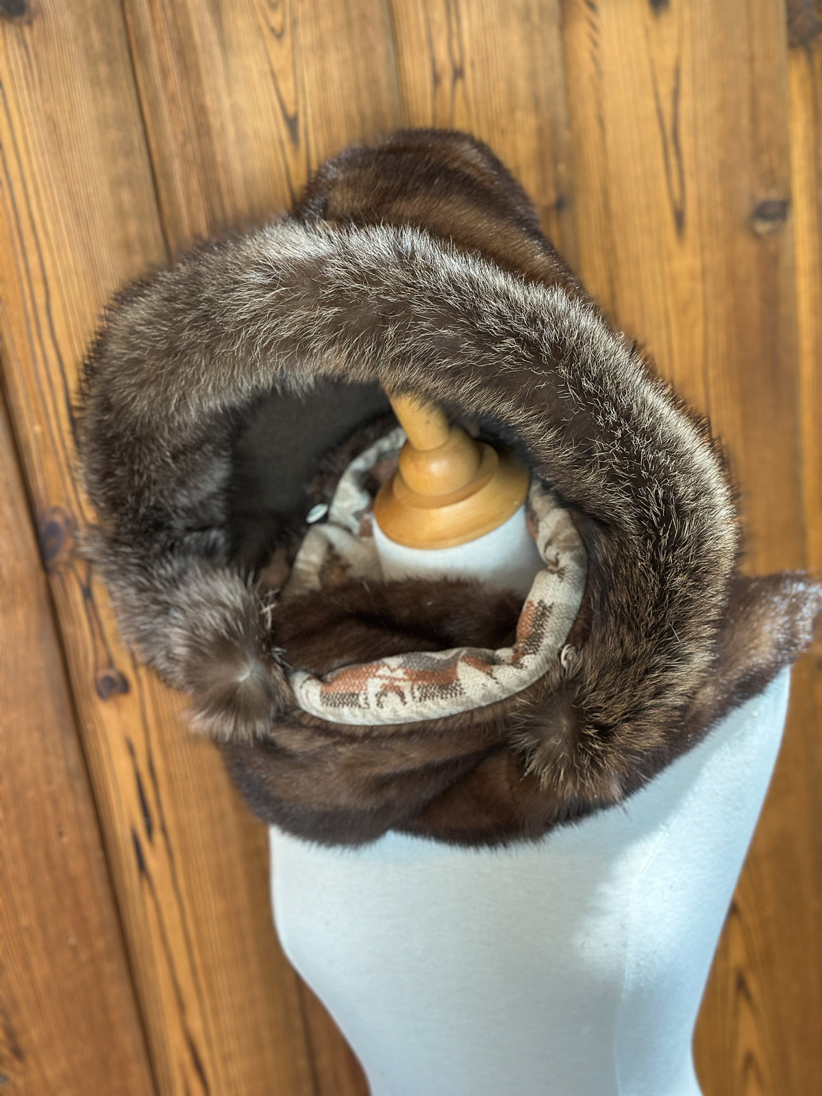 Foulard à capuchon amovible et réversible, Beige
