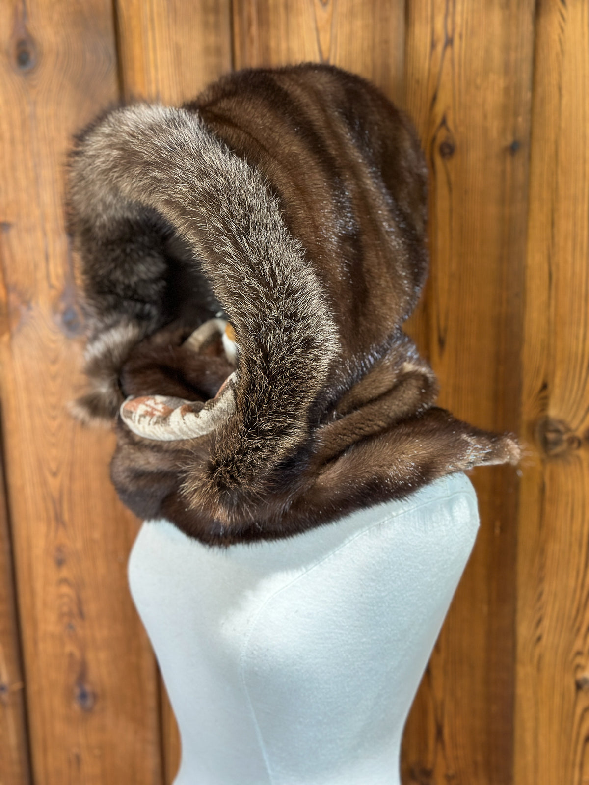 Foulard à capuchon amovible et réversible, Beige
