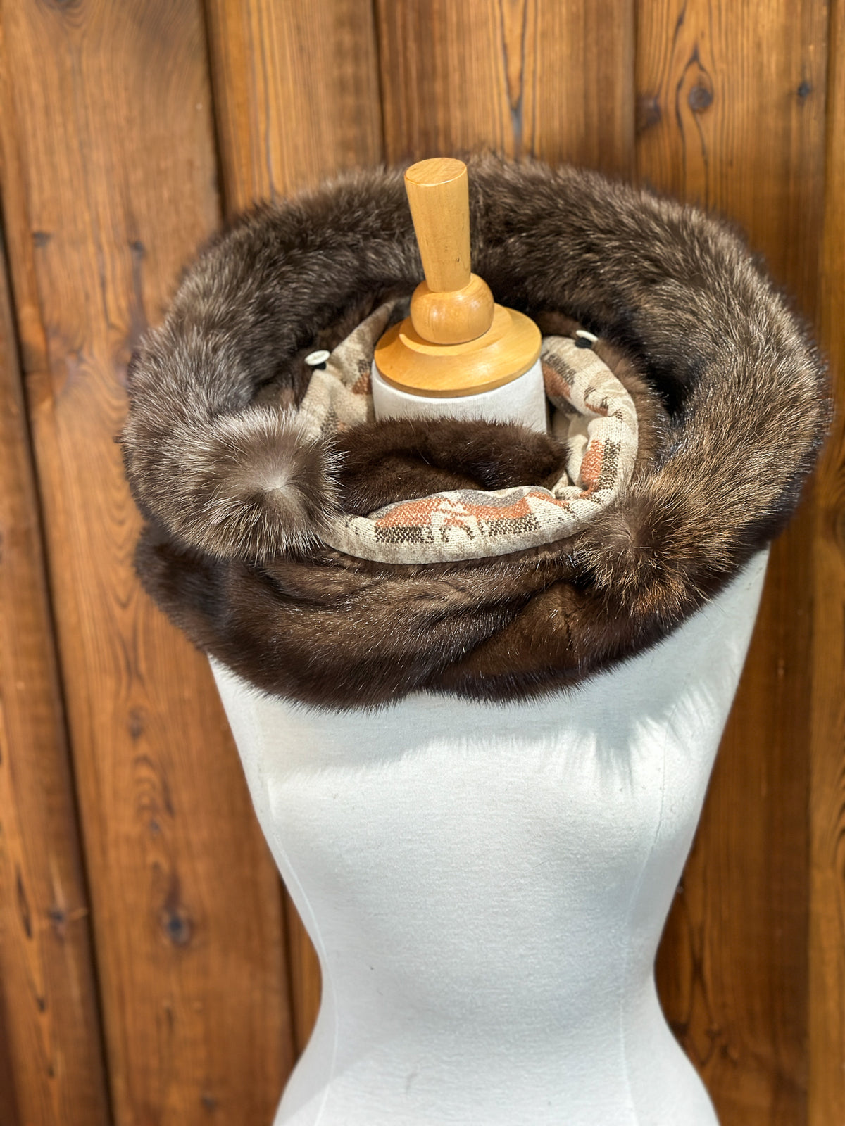 Foulard à capuchon amovible et réversible, Beige