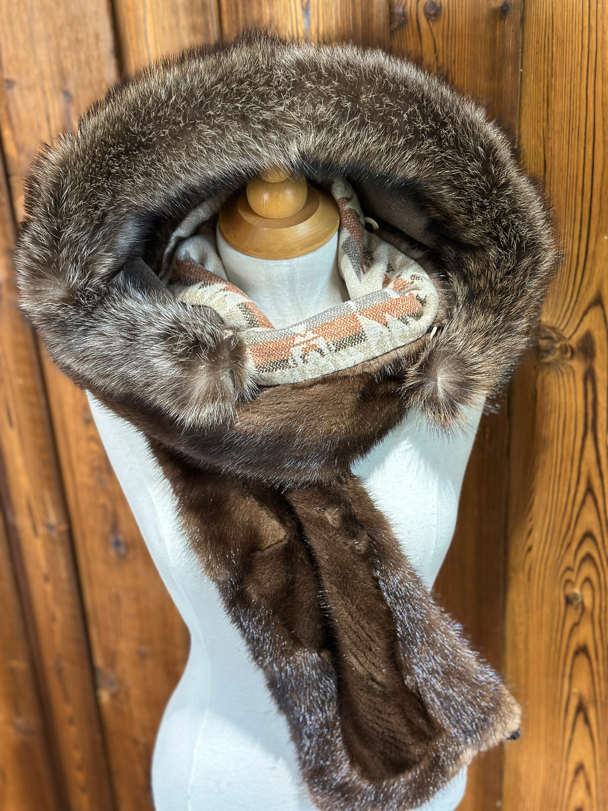 Foulard à capuchon amovible et réversible, Beige
