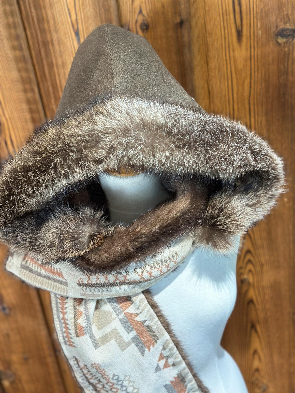 Foulard à capuchon amovible et réversible, Beige