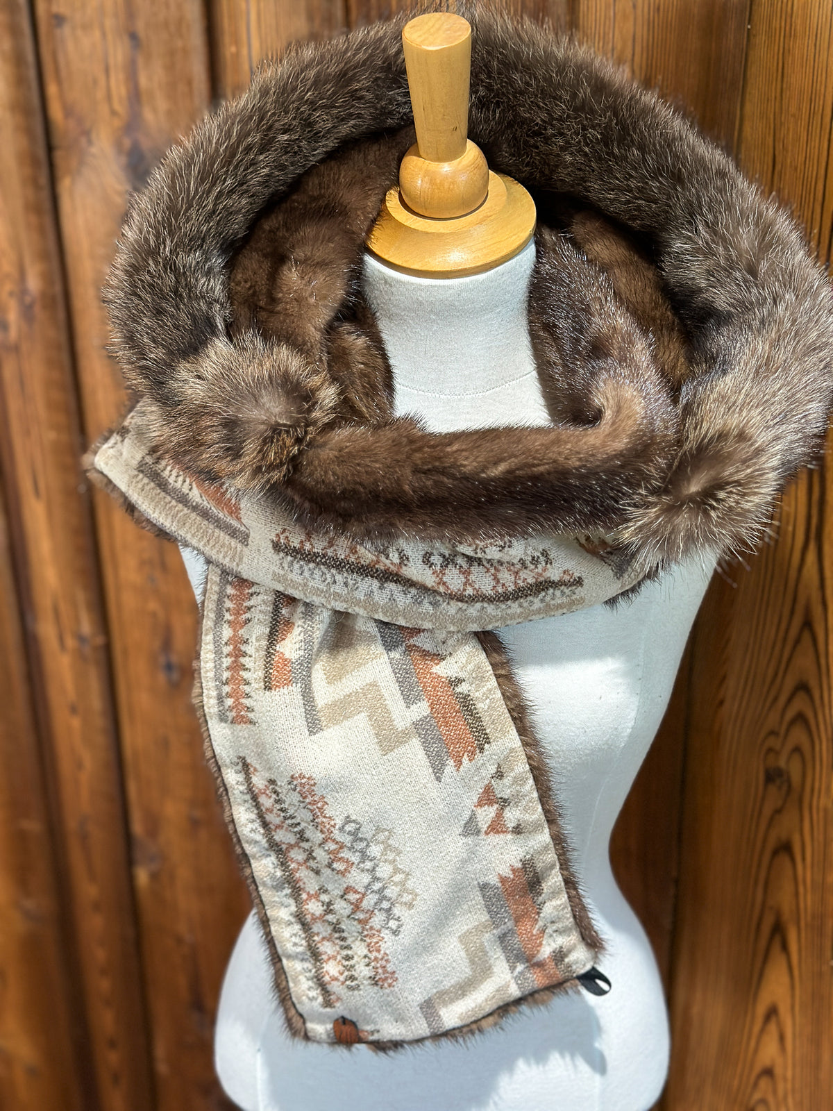 Foulard à capuchon amovible et réversible, Beige