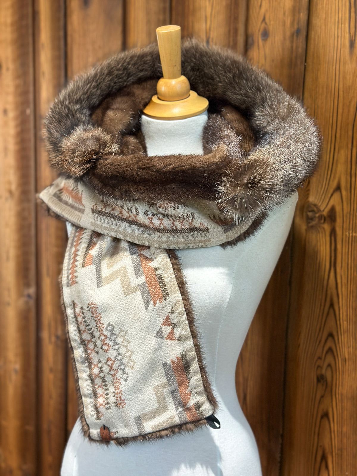 Foulard à capuchon amovible et réversible, Beige