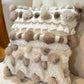 Coussin Bohème et fourrure recyclés - 18x18