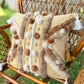 Coussin Bohème et fourrure recyclés - 18x18