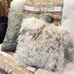 Coussin avec fourrure recyclée - 16x16