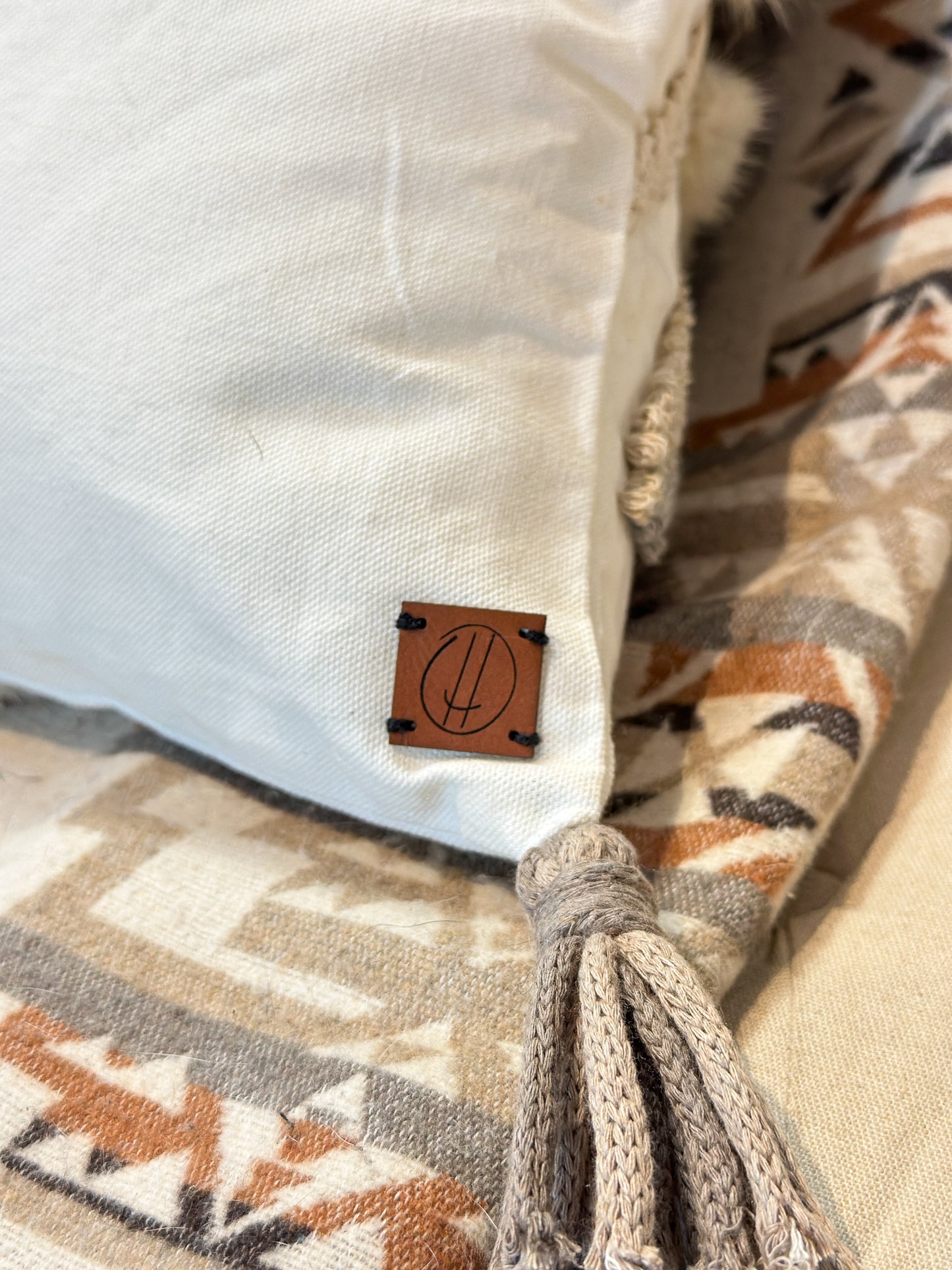Cushion with recycled fur