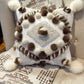 Cushion with recycled fur
