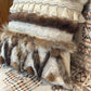 Cushion with recycled fur