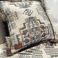 Coussin patchwork avec fourrure recyclés - 18x18