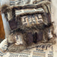 Coussin patchwork avec fourrure recyclés - 18x18
