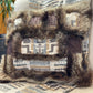 Coussin patchwork avec fourrure recyclés - 18x18