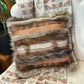 Coussin avec cuir et fourrure recyclés - 18x18