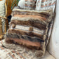 Coussin avec cuir et fourrure recyclés - 18x18