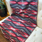 Couverture - Jeté en laine à motif boho aztèque - Rouge et gris