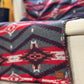 Couverture - Jeté en laine à motif boho aztèque - Rouge et gris