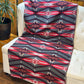 Couverture - Jeté en laine à motif boho aztèque - Rouge et gris